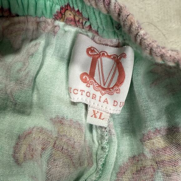 Victoria Dunn Women's Wide Leg Palazzo Pant Linen Blend Size XL Floral Boho - Picture 4 of 7